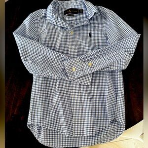 Barely worn, colors are white, blue & black